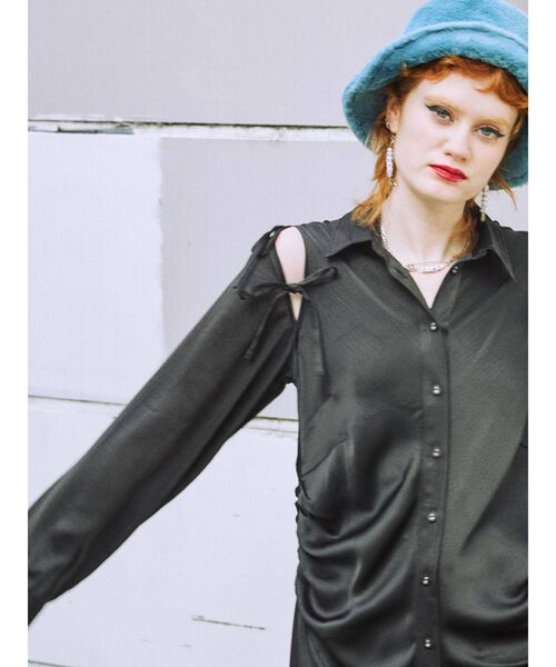 jouetie（ジュエティ）の「ショルダーリボンワンピース（ワンピース・レディース・ブラック/パープル/グリーン・MEDIUM）」の11枚目の写真