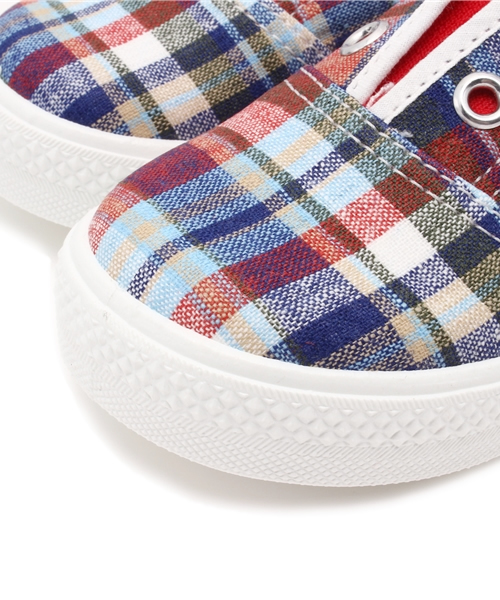 Champion（チャンピオン）の「日本製 ベビー キッズ チャンピオン スリッポン チェック Champion P011 SHOE LACE KIDS（スニーカー・キッズ・ピンク/ネイビー・17cm/14cm/16cm/15cm/18cm）」の7枚目の写真