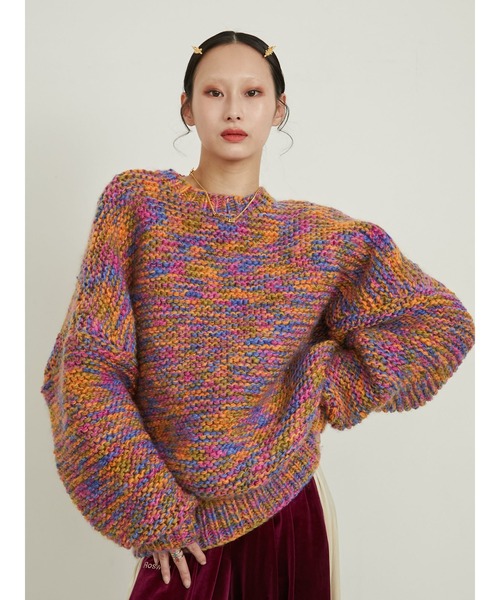 PAMEO POSE(パメオポーズ)の「Fancy Sweater(ニット/セーター・レディース・ブラック/オレンジ/ブルー・FREE)」の3枚目の写真