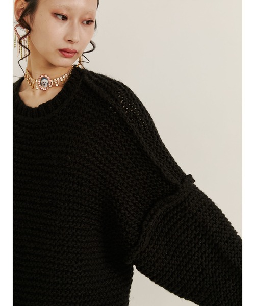 PAMEO POSE(パメオポーズ)の「Fancy Sweater(ニット/セーター・レディース・ブラック/オレンジ/ブルー・FREE)」の11枚目の写真