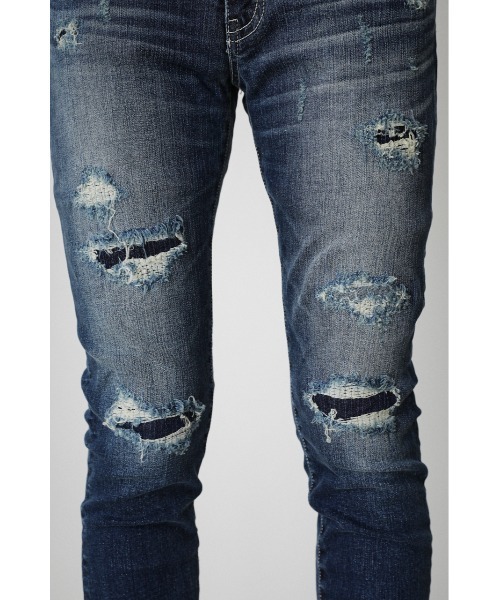 AZUL by moussy(アズールバイマウジー)の「VINTAGE REPAIR SKINNY/ビンテージリペアスキニー(デニムパンツ・メンズ・ブルー/ライトブルー/ブラック・LARGE/MEDIUM/X-LARGE/SMALL/X-SMALL)」の16枚目の写真