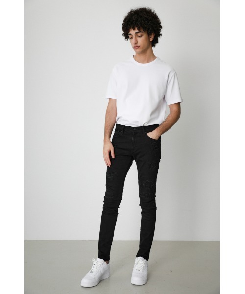 【 AZULbymoussy 】 ビンテージリペアスキニー VINTAGE REPAIR SKINNY/ビンテージリペアスキニー（デニムパンツ