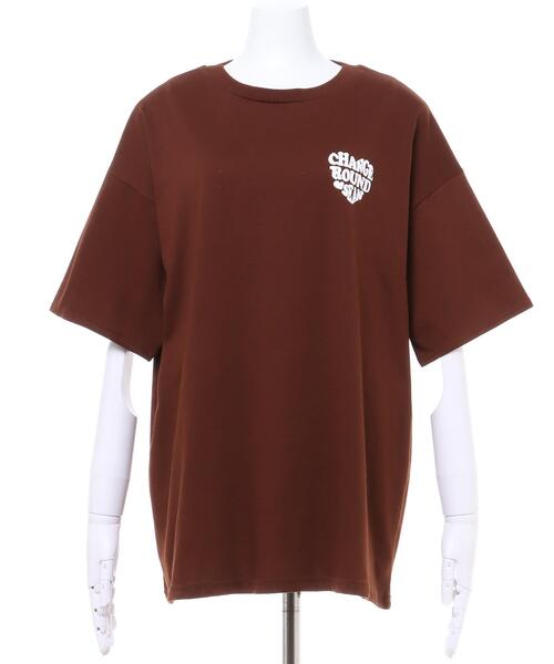 INGNI(イング)の「BACK発泡ハートロゴ/チュニックTシャツ(Tシャツ/カットソー・レディース・ホワイト×ピンク/ブラウン/ホワイト×ブルー/ブラック/サンドベージュ/ホワイト×レッド・M)」の11枚目の写真