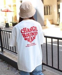 BACK発泡ハートロゴ／チュニックTシャツ