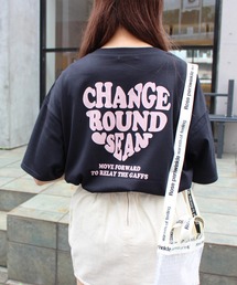 BACK発泡ハートロゴ／チュニックTシャツ