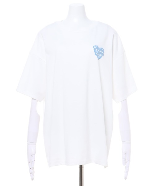 INGNI(イング)の「BACK発泡ハートロゴ/チュニックTシャツ(Tシャツ/カットソー・レディース・ホワイト×ピンク/ブラウン/ホワイト×ブルー/ブラック/サンドベージュ/ホワイト×レッド・M)」の16枚目の写真