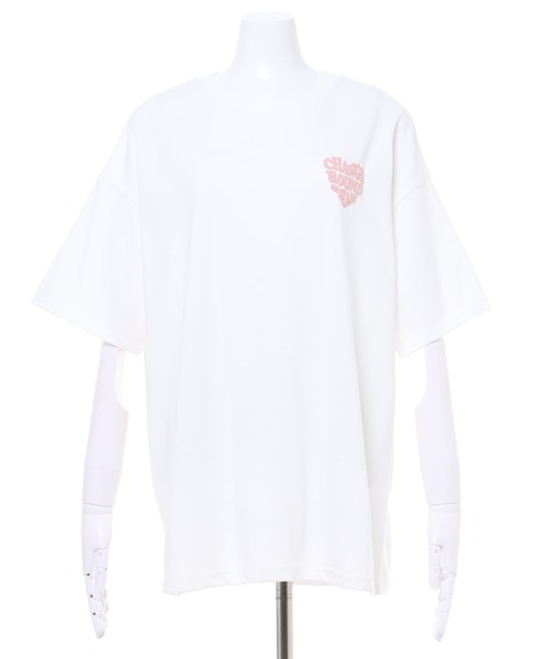 INGNI(イング)の「BACK発泡ハートロゴ/チュニックTシャツ(Tシャツ/カットソー・レディース・ホワイト×ピンク/ブラウン/ホワイト×ブルー/ブラック/サンドベージュ/ホワイト×レッド・M)」の20枚目の写真