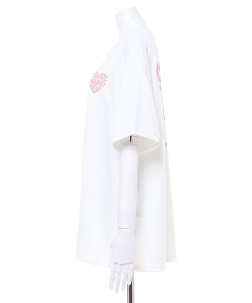 INGNI(イング)の「BACK発泡ハートロゴ/チュニックTシャツ(Tシャツ/カットソー・レディース・ホワイト×ピンク/ブラウン/ホワイト×ブルー/ブラック/サンドベージュ/ホワイト×レッド・M)」の21枚目の写真