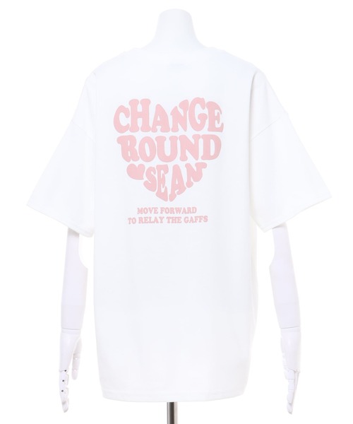 INGNI(イング)の「BACK発泡ハートロゴ/チュニックTシャツ(Tシャツ/カットソー・レディース・ホワイト×ピンク/ブラウン/ホワイト×ブルー/ブラック/サンドベージュ/ホワイト×レッド・M)」の22枚目の写真