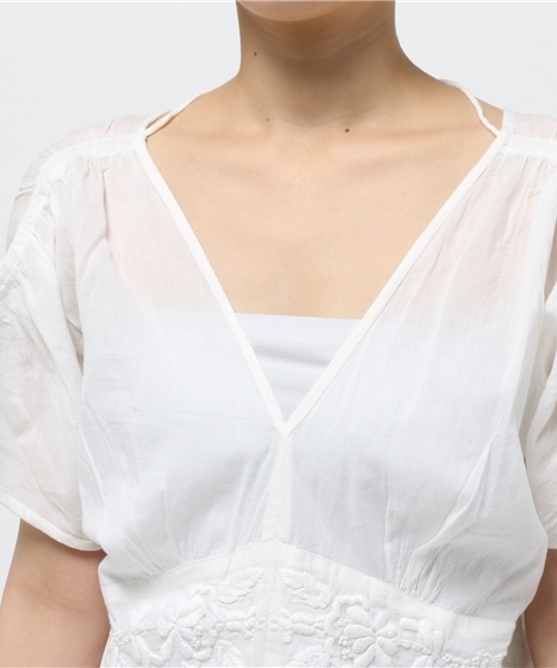 And A（アンドエー）の「ナチュラルギャザープルオーバー（シャツ/ブラウス・レディース・ホワイト/ネイビー/レモンイエロー・FREE）」の7枚目の写真