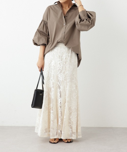 OUVRAGE CLASSE(ウヴラージュクラス)の「レースマーメイドスカート(スカート・レディース・アイボリー/ブラック・MEDIUM)」の8枚目の写真