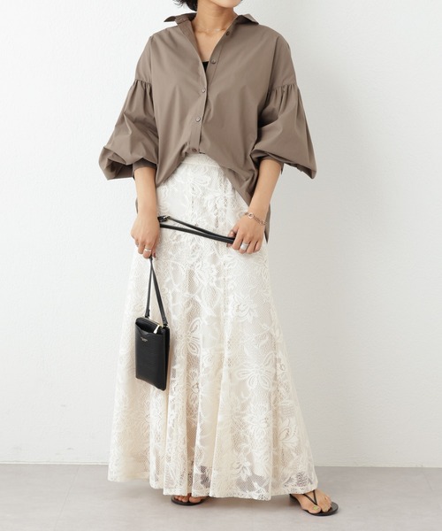 OUVRAGE CLASSE(ウヴラージュクラス)の「レースマーメイドスカート(スカート・レディース・アイボリー/ブラック・MEDIUM)」の7枚目の写真