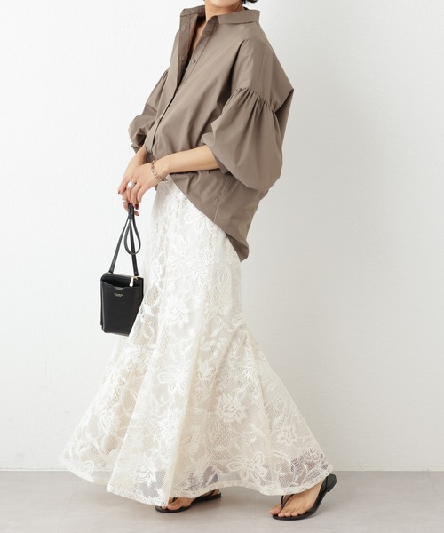 OUVRAGE CLASSE(ウヴラージュクラス)の「レースマーメイドスカート(スカート・レディース・アイボリー/ブラック・MEDIUM)」の9枚目の写真