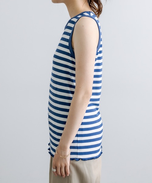 PUAL CE CIN（ピュアルセシン）の「テレコボーダータンクトップ（タンクトップ・レディース・ブラック系その他/ベージュ系その他/ブルー系その他/ピンク系その他・FREE）」の6枚目の写真