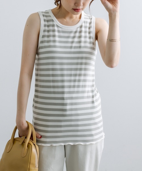 PUAL CE CIN（ピュアルセシン）の「テレコボーダータンクトップ（タンクトップ・レディース・ブラック系その他/ベージュ系その他/ブルー系その他/ピンク系その他・FREE）」の18枚目の写真