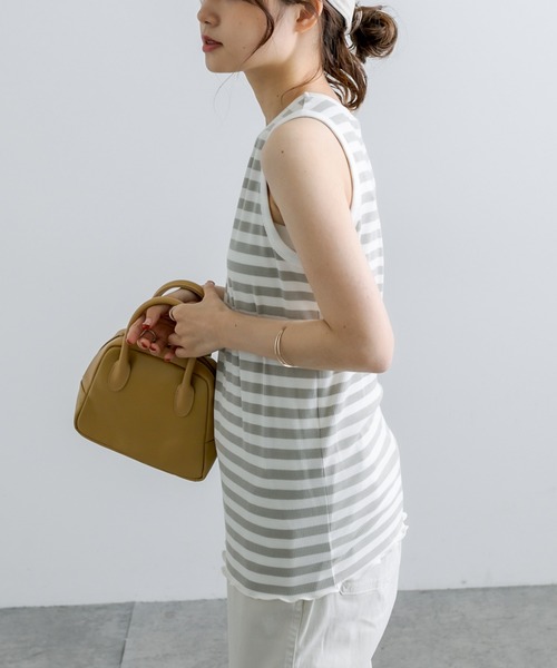 PUAL CE CIN（ピュアルセシン）の「テレコボーダータンクトップ（タンクトップ・レディース・ブラック系その他/ベージュ系その他/ブルー系その他/ピンク系その他・FREE）」の15枚目の写真