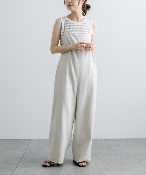 PUAL CE CIN（ピュアルセシン）の「テレコボーダータンクトップ（タンクトップ・レディース・ブラック系その他/ベージュ系その他/ブルー系その他/ピンク系その他・FREE）」の7枚目の写真