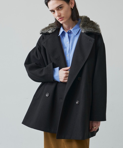 Aunt Marie's（アントマリーズ）の「3WAYスタンドネックミドルコート / ファー取り外し可能（その他アウター・レディース・カーキ/ブラック・FREE）」の6枚目の写真