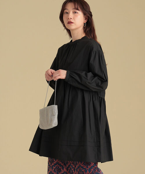 Ray BEAMS（レイビームス）の「Ray BEAMS / ラウンド ギャザー ミニワンピース（ワンピース・レディース・ホワイト/ブラック/ライトブルー・ONE SIZE）」の9枚目の写真