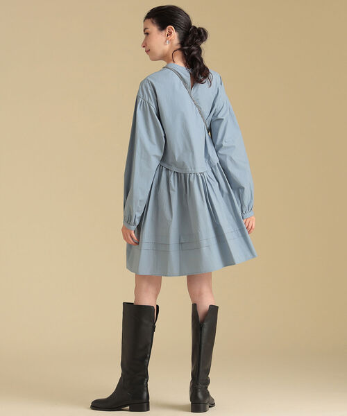 Ray BEAMS（レイビームス）の「Ray BEAMS / ラウンド ギャザー ミニワンピース（ワンピース・レディース・ホワイト/ブラック/ライトブルー・ONE SIZE）」の16枚目の写真