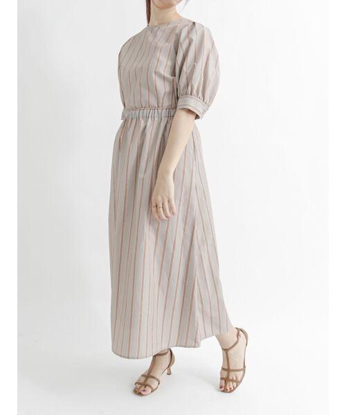 Te chichi（テチチ）の「マルチストライプボリューム袖ブラウス（シャツ/ブラウス・レディース・ネイビー/ブラウン・ﾌﾘ-）」の4枚目の写真