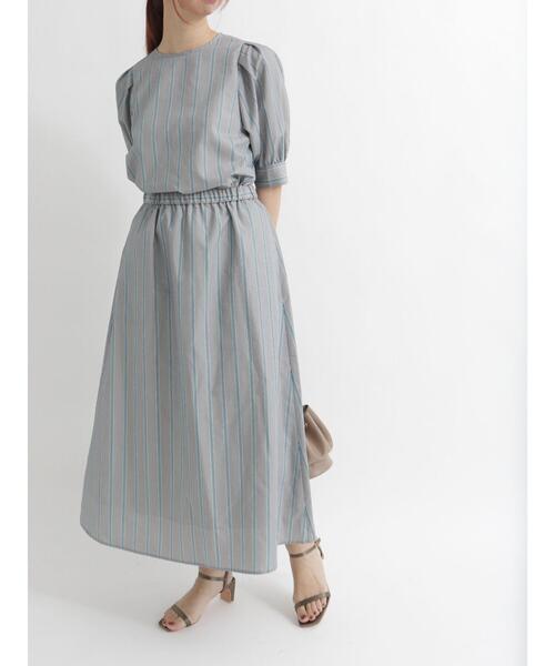 Te chichi（テチチ）の「マルチストライプボリューム袖ブラウス（シャツ/ブラウス・レディース・ネイビー/ブラウン・ﾌﾘ-）」の5枚目の写真