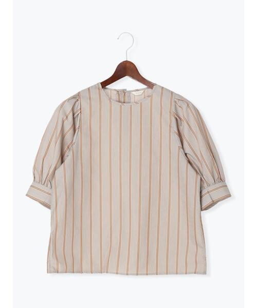 Te chichi（テチチ）の「マルチストライプボリューム袖ブラウス（シャツ/ブラウス・レディース・ネイビー/ブラウン・ﾌﾘ-）」の12枚目の写真