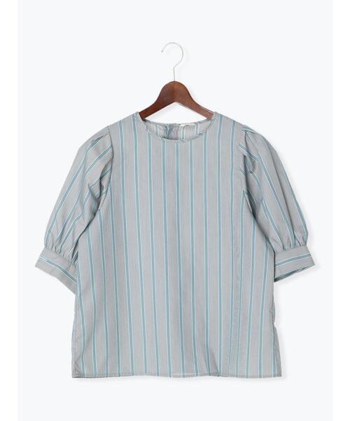 Te chichi（テチチ）の「マルチストライプボリューム袖ブラウス（シャツ/ブラウス・レディース・ネイビー/ブラウン・ﾌﾘ-）」の13枚目の写真