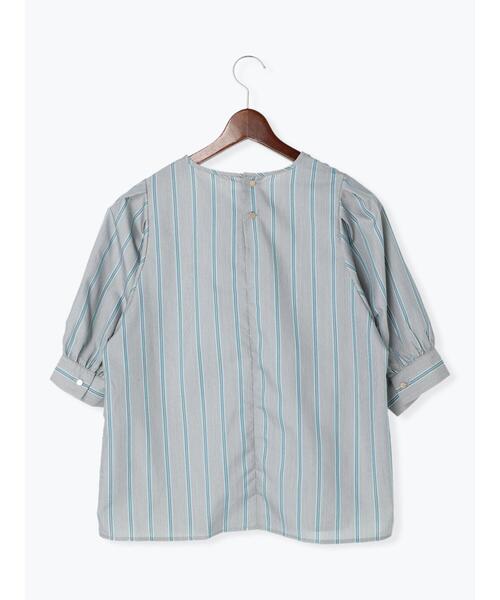 Te chichi（テチチ）の「マルチストライプボリューム袖ブラウス（シャツ/ブラウス・レディース・ネイビー/ブラウン・ﾌﾘ-）」の14枚目の写真