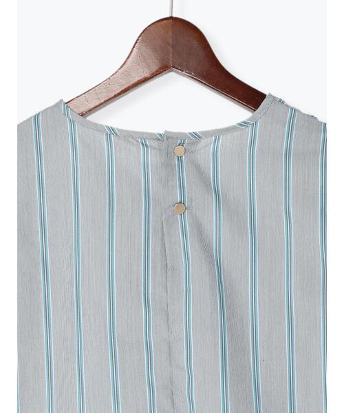 Te chichi（テチチ）の「マルチストライプボリューム袖ブラウス（シャツ/ブラウス・レディース・ネイビー/ブラウン・ﾌﾘ-）」の18枚目の写真