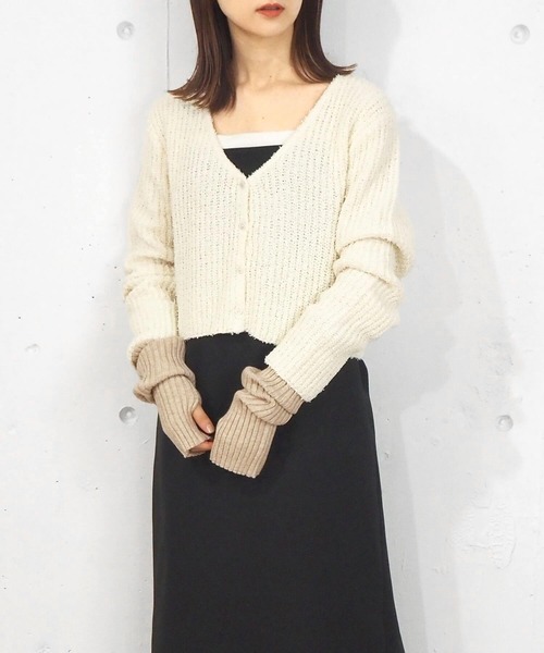 tiptop（ティップトップ）の「リブアームウォーマー（アームカバー・レディース・ブラック/オレンジ/ブルー/アイボリー/グリーン系その他/ライトベージュ・FREE）」の8枚目の写真