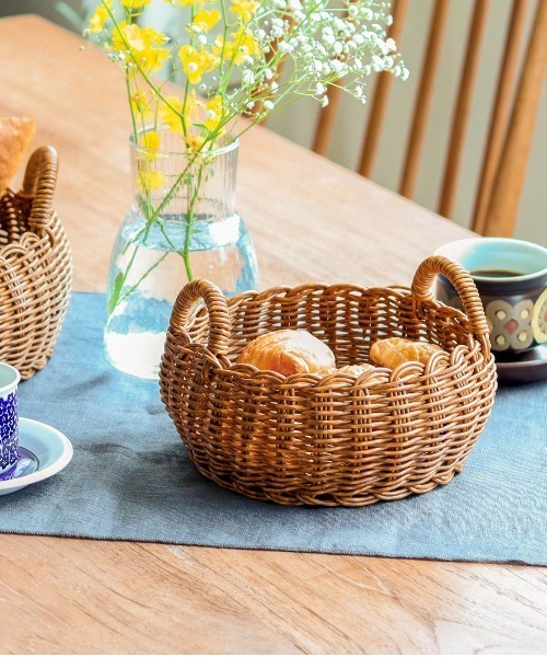 Creer（クレエ）の「UTILE(ユティル)洗えるラウンドローバスケットS（収納グッズ・レディース・ブラウン・ONE SIZE）」の4枚目の写真