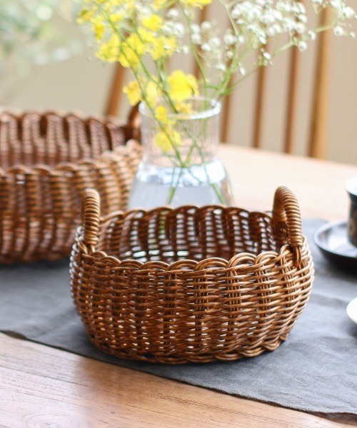 Creer（クレエ）の「UTILE(ユティル)洗えるラウンドローバスケットS（収納グッズ・レディース・ブラウン・ONE SIZE）」の8枚目の写真