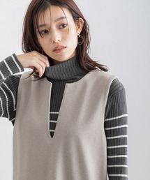 選べるタートルネックリブニット
