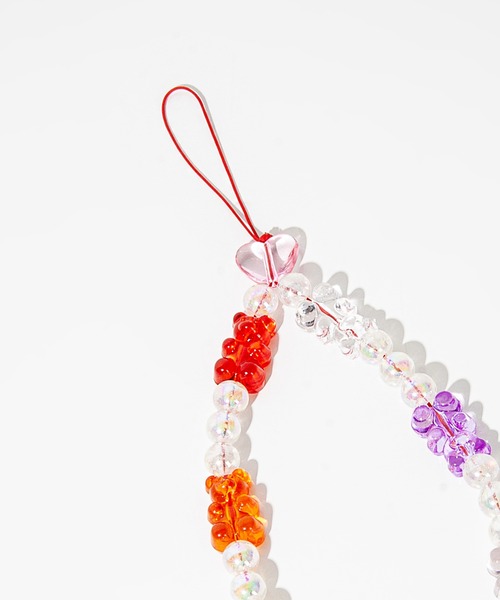 FOLLOWIN（フォロウィン）の「クリアハリボーモチーフスマホストラップ（スマホケース/カバー・レディース・クリア/カラフル・ONE SIZE）」の5枚目の写真