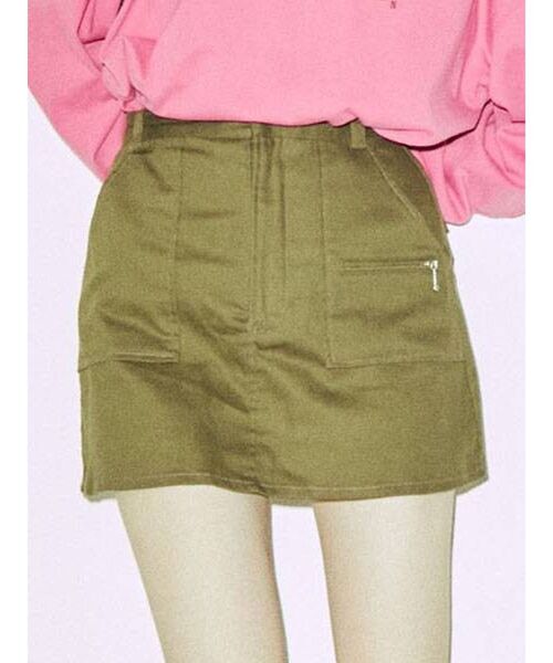 jouetie（ジュエティ）の「カラーステッチミリタリースカパン（スカート・レディース・アイボリー/カーキ/ブラック・MEDIUM）」の3枚目の写真