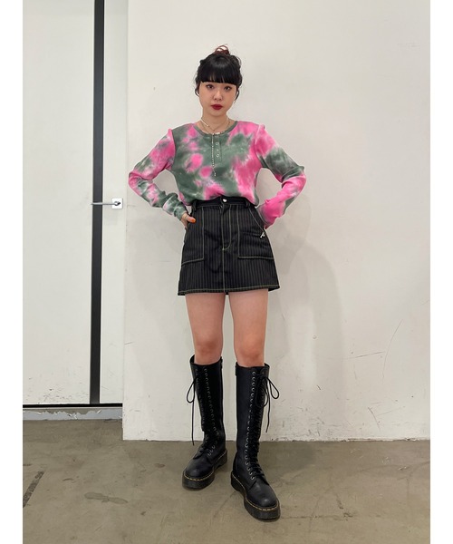 jouetie（ジュエティ）の「カラーステッチミリタリースカパン（スカート・レディース・アイボリー/カーキ/ブラック・MEDIUM）」の5枚目の写真