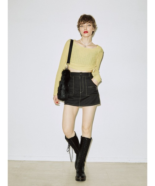 jouetie（ジュエティ）の「カラーステッチミリタリースカパン（スカート・レディース・アイボリー/カーキ/ブラック・MEDIUM）」の10枚目の写真