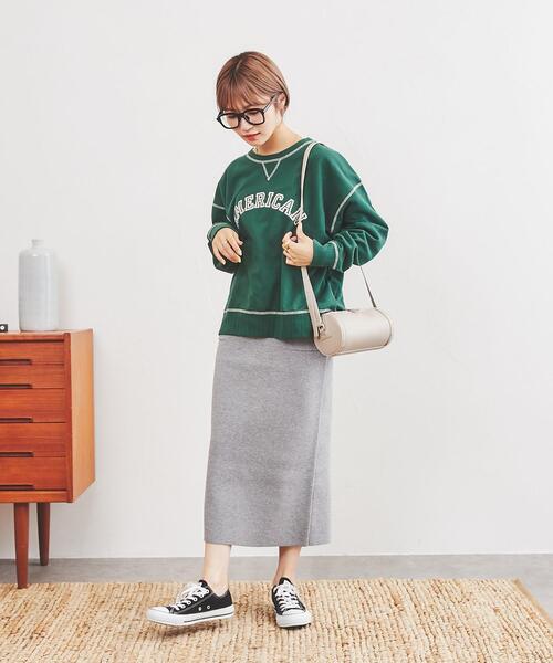 coen（コーエン）の「USAコットン裏毛AMERICAN/BEAUTYロゴプリントスウェット（スウェット・レディース・ダークグリーン/ナチュラル/オレンジ・L/M）」の18枚目の写真