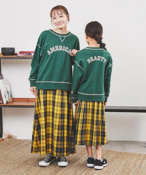 coen（コーエン）の「USAコットン裏毛AMERICAN/BEAUTYロゴプリントスウェット（スウェット・レディース・ダークグリーン/ナチュラル/オレンジ・L/M）」の11枚目の写真