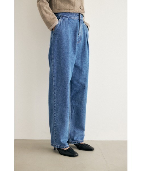 M_（エムアンダーバー）の「【M_】TUCK WIDE パンツ（デニムパンツ・レディース・ブルー・2/1/0）」の4枚目の写真