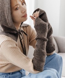 mysty woman（ミスティウーマン）の「ウール混で暖かいウールMIXアームウォーマー 165982（アームカバー）」