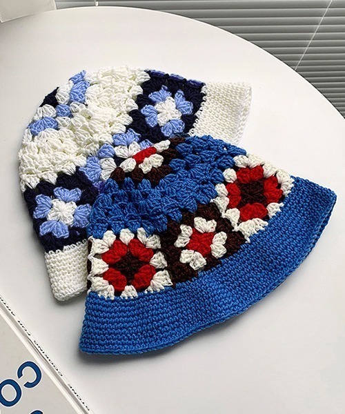 c.u.l（シーユーエル）の「かぎ編み フラワーデザイン ニットバケットハット cula427（ハット・レディース・ブルー/アイボリー/ブラウン・FREE）」の16枚目の写真