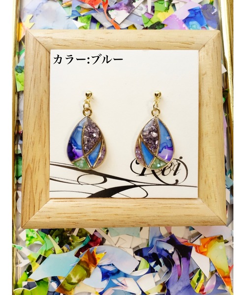 tone(トーン)の「【零-Rei-】彩生シリーズ 雫 ピアス(MA)(ピアス(両耳用)・レディース・ターコイズブルー/イエロー/ピンク/グリーン/オレンジ/ブルー・FREE)」の4枚目の写真