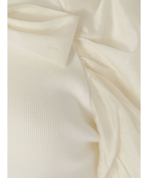 MERCURYDUO（マーキュリーデュオ）の「ボウタイ付き異素材バルーンスリーブニット（ニット/セーター・レディース・オフホワイト/ブラック/ミント・FREE）」の7枚目の写真