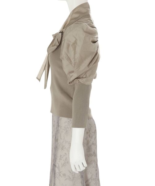 MERCURYDUO（マーキュリーデュオ）の「ボウタイ付き異素材バルーンスリーブニット（ニット/セーター・レディース・オフホワイト/ブラック/ミント・FREE）」の19枚目の写真