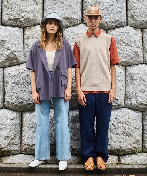 HUNTISM（ハンティズム）の「HUNTISM ハンティズム / BC Washer Cap ブロックチェック ワッシャーキャップ / htm231007（キャップ・メンズ・オレンジ/ライトブルー/ネイビー・FREE）」の6枚目の写真