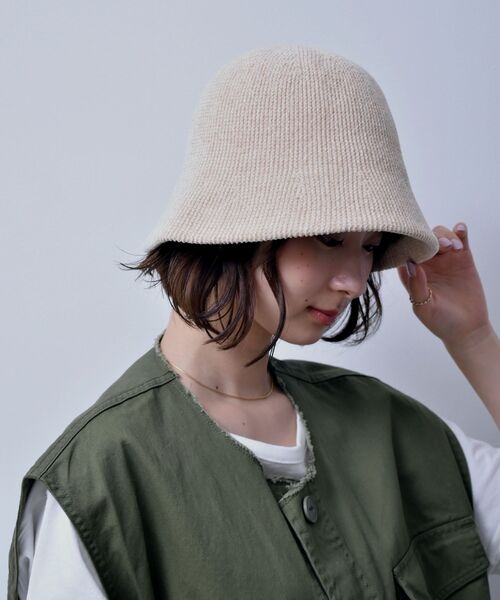 casita(RETRO GIRL)（カシータ）の「ベロアモールハット（ハット・レディース・ブラック/オフホワイト/マスタード/ダークオレンジ・ONE SIZE）」の2枚目の写真