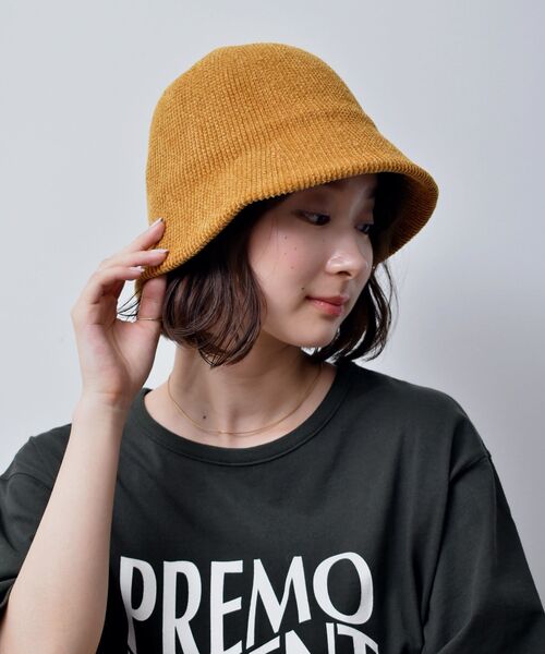 casita(RETRO GIRL)（カシータ）の「ベロアモールハット（ハット・レディース・ブラック/オフホワイト/マスタード/ダークオレンジ・ONE SIZE）」の4枚目の写真