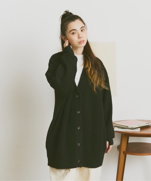 Libra Cue(リブラ キュー)の「リラックスオーバールーズカーディガン(カーディガン/ボレロ・レディース・アイボリー/ブラック/グレー・FREE)」の18枚目の写真